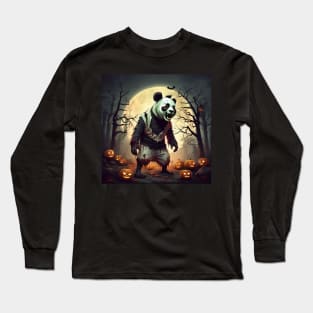 Halloween Zombie Panda Long Sleeve T-Shirt